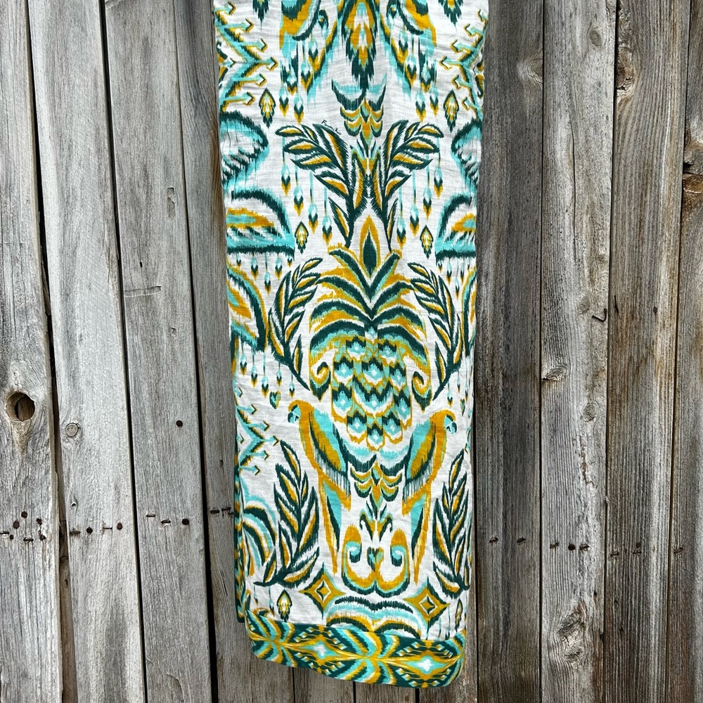 NWT Farm Rio Tropical Tapestry Halter Linen Maxi Sun Dress Off White Green M - Picture 9 of 16